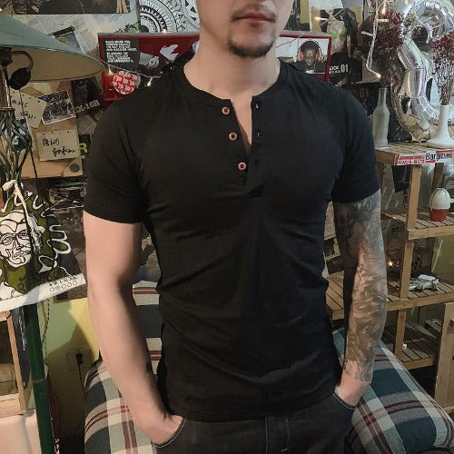 Importé - T-Shirt Homme Coton Slim Fit Manche Courte