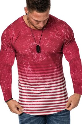 Importé -  T-shirt Slim Homme Col Rond  Manche Longue