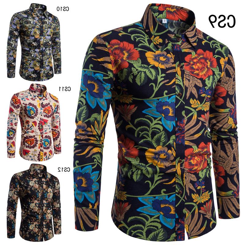 Importé - Chemise Slim Homme Décontractée Manches Longues En Coton Lin