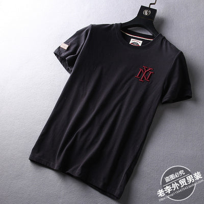 Importé - T-Shirt Hommes Décontractés Manches Courtes Brodé