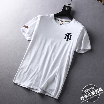 Importé - T-Shirt Hommes Décontractés Manches Courtes Brodé