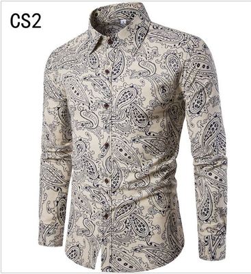 Importé - Chemise Slim Homme Décontractée Manches Longues En Coton Lin