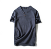 Importé - T-Shirt Homme Manches Courtes Col V en Coton