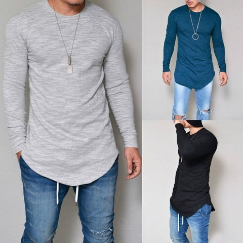 Importé - Polo T-Shirt Homme Leger Manche Longue Col Rond
