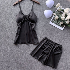 Importe - Ensemble De Pyjama Sexy Femme 2 Pièces Avec Bretelles Col En V