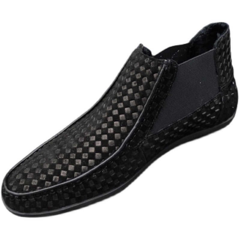 Importé - Chaussure Homme Britannique Montantes Style Bottines A Gaine  En Cuir