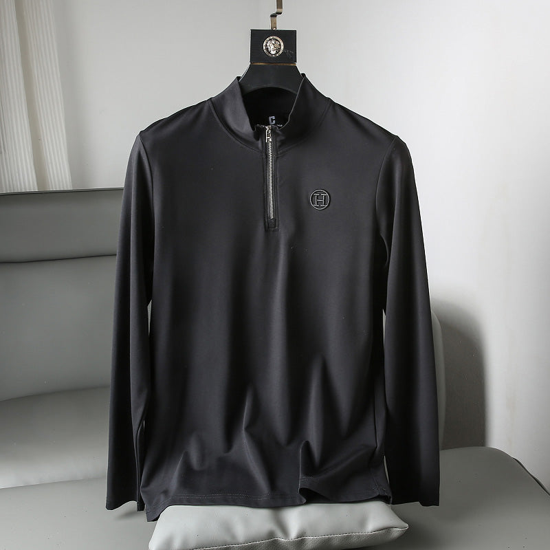 Importé - T-Shirt stretch Homme Slim  Décontractés Manches Longue Avec Chaîne