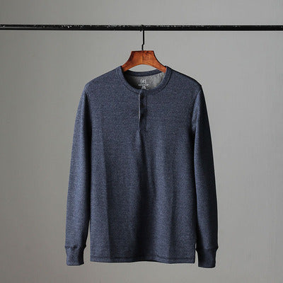 Importé - Polo Hommes à Manches Longues Avec Col Henry