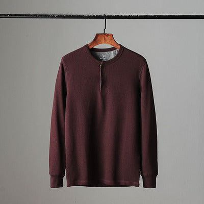 Importé - Polo Hommes à Manches Longues Avec Col Henry