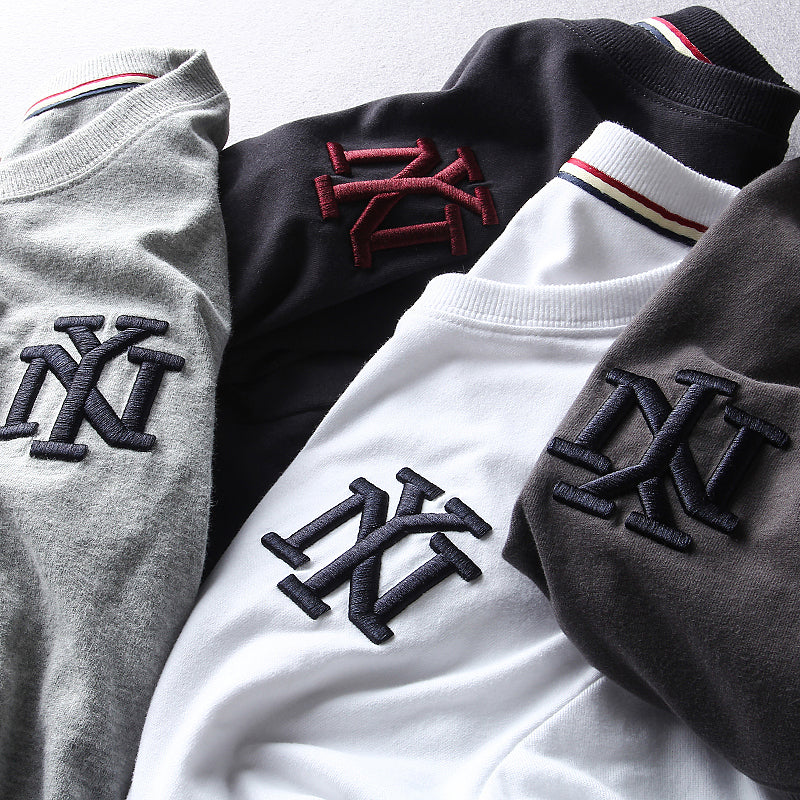 Importé - T-Shirt Hommes Décontractés Manches Courtes Brodé