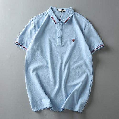 Importé - Polo Brodé Homme Décontracté Manches Courtes