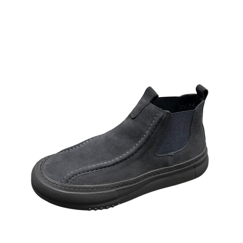 Importé - Chaussure Homme Style Bottines A Gaine Semelle Épaisse  En Cuir velours