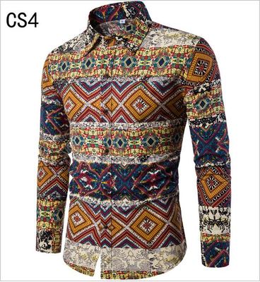 Importé - Chemise Slim Homme Décontractée Manches Longues En Coton Lin