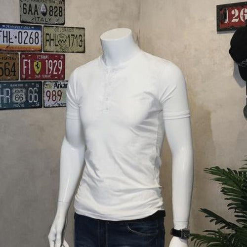 Importé - T-Shirt Homme Coton Slim Fit Manche Courte