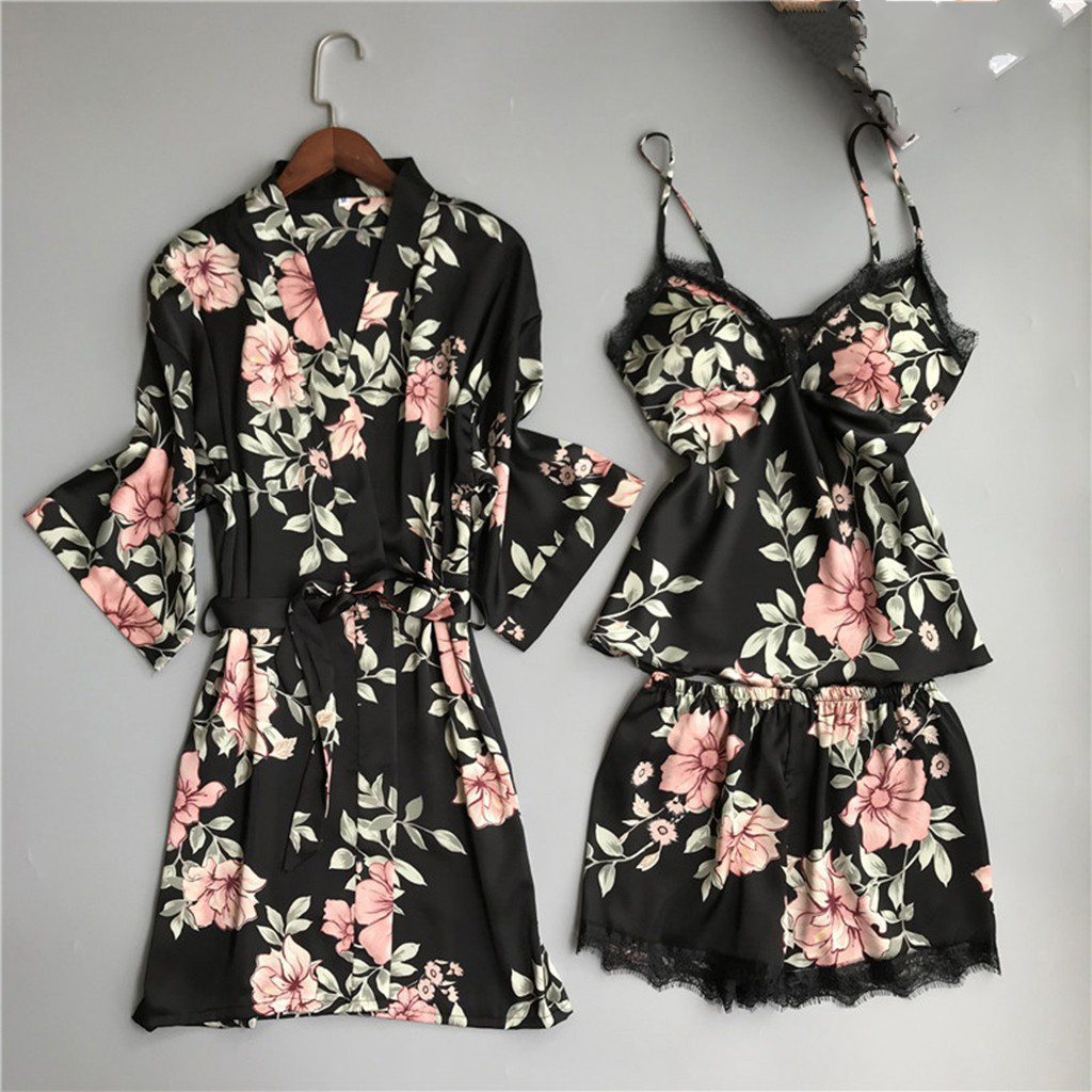 Importe - Pyjamas Chemise De nuit  Sexy Femme 3 Pièces