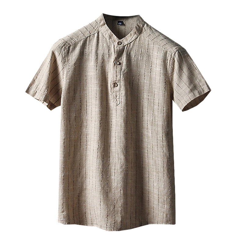 Importé-  Chemise Homme Manche Courte Décontractée En Lin