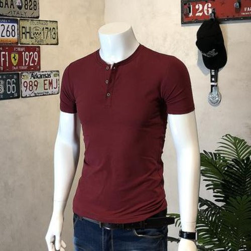Importé - T-Shirt Homme Coton Slim Fit Manche Courte