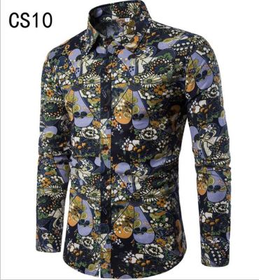 Importé - Chemise Slim Homme Décontractée Manches Longues En Coton Lin