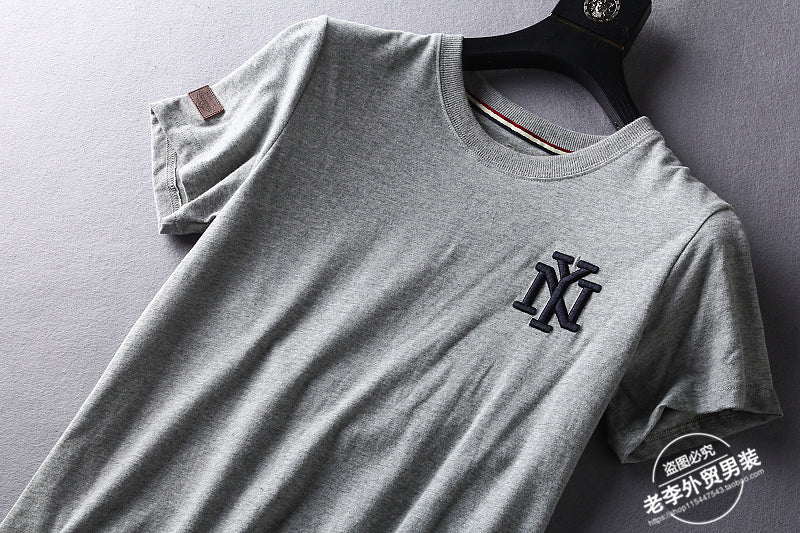 Importé - T-Shirt Hommes Décontractés Manches Courtes Brodé