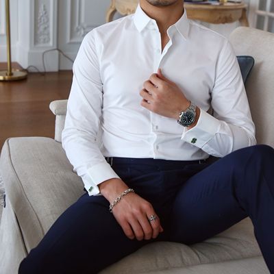 Importé - Chemise de Cérémonie Slim Fit à Manches Longues