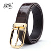 Importé - Ceinture Fashion Véritable Cuir Marron-Noir Motif Croco