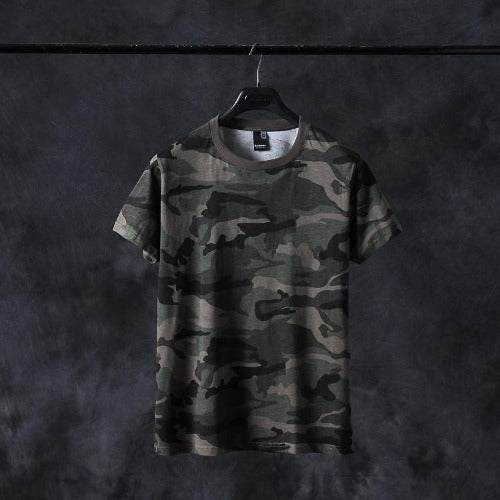 Importé - T-Shirt Camouflage Hommes Décontractés Manches Courtes En Coton