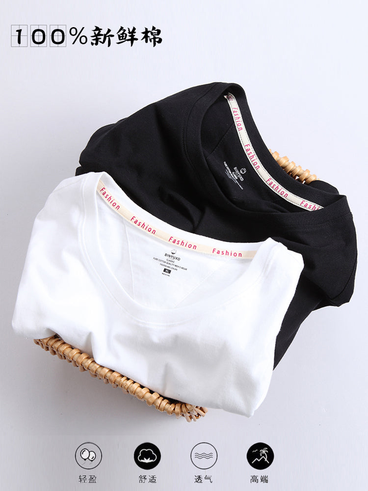 Importé - T-shirt Hommes A Manches Courtes Décontracté Avec Col Rond  100% Coton