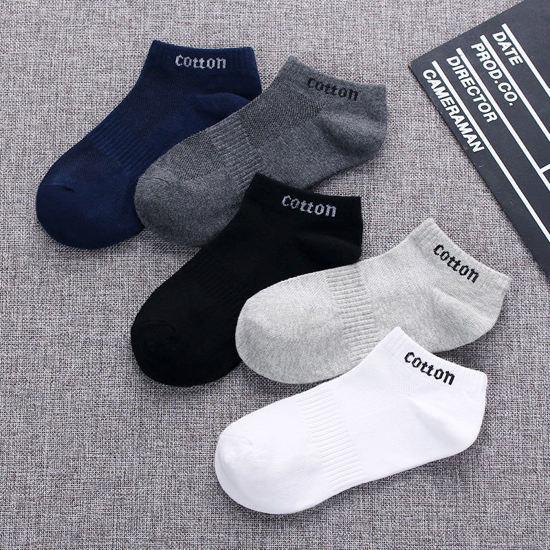 Importé - Lot de 5 Paires de Chaussettes Semi-Invisibles 100% Coton Anti-dérapant