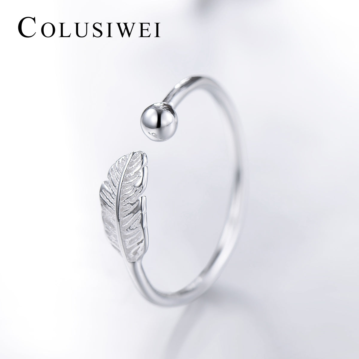 Importé - Bague en Plume Ouverte