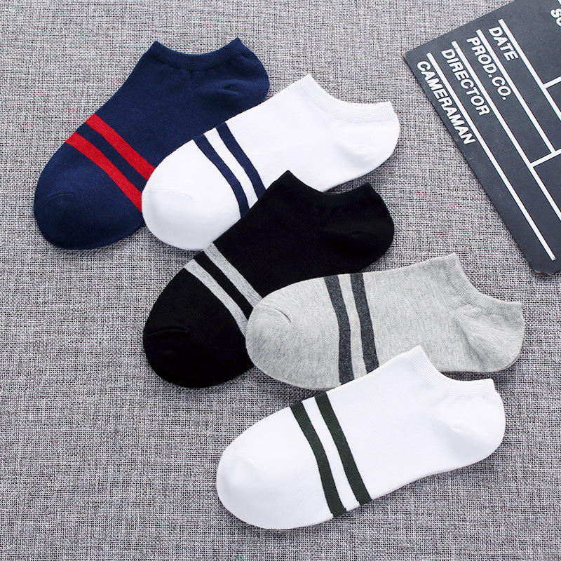 Importé - Lot de 5 Paires de Chaussettes Semi-Invisibles 100% Coton Anti-dérapant