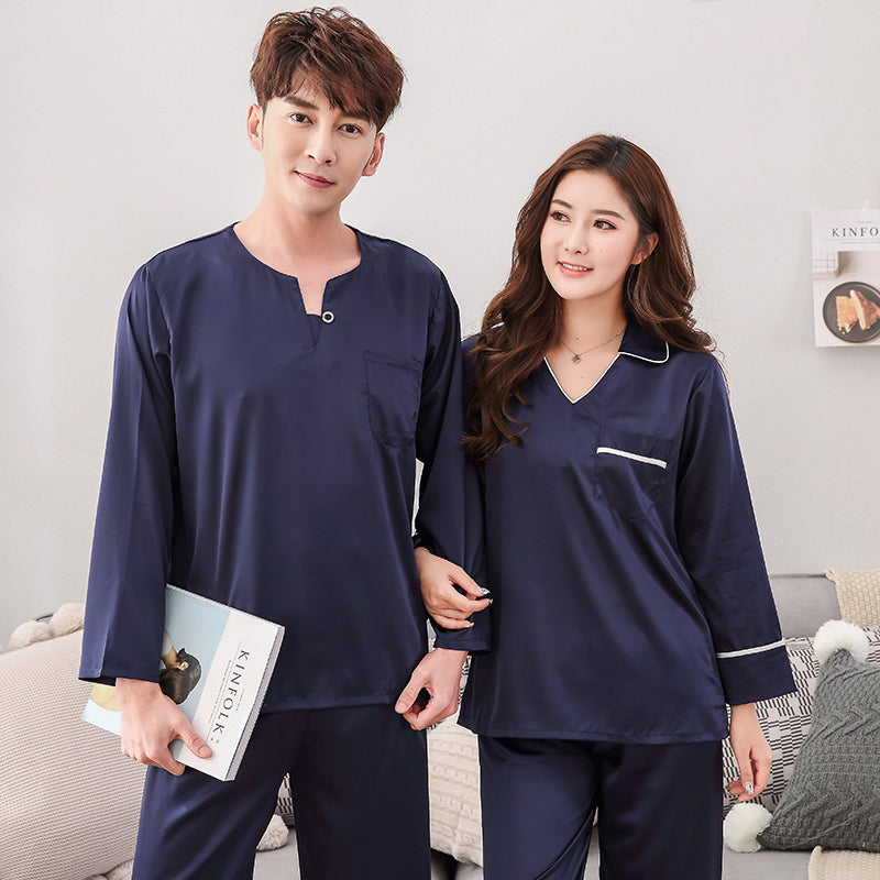 Importé - Ensemble Pyjamas en soie pour Homme et Femme