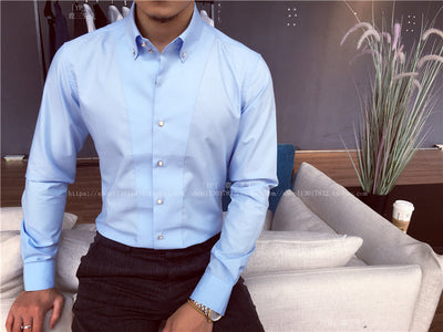 Importé - Chemise de Cérémonie Slim Fit à Manches Longues