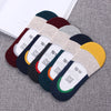 Importé - Lot de 5 Paires de Chaussettes Invisibles 100% Coton Anti-dérapant