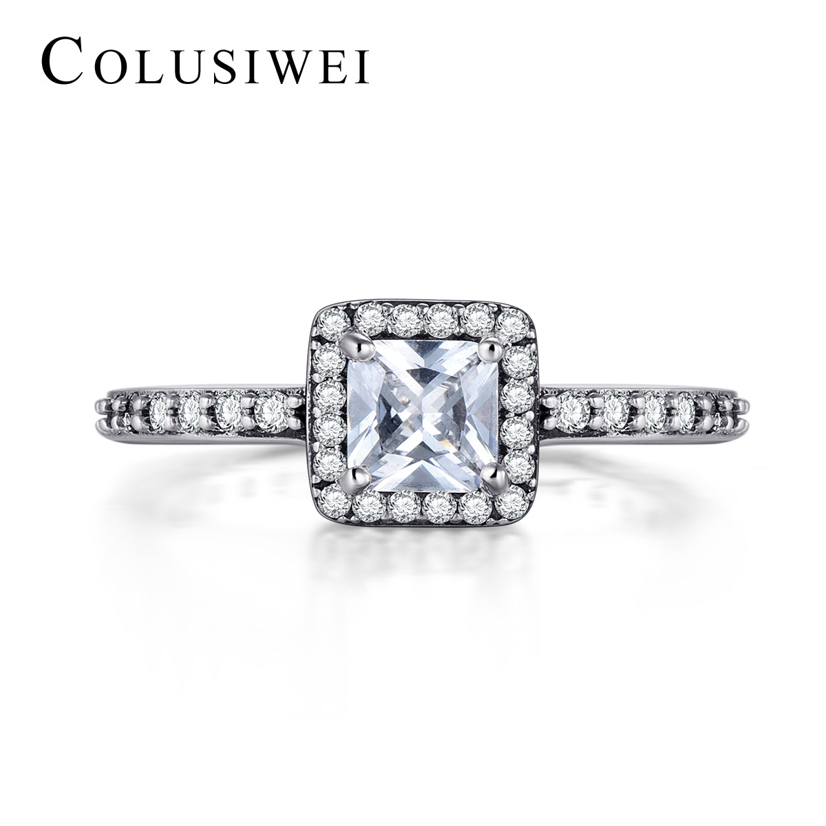 Importé - Bague en Argent Sterling Carrée