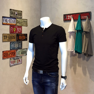 Importé - T-Shirt Homme Coton Slim Fit Manche Courte