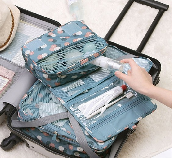Importé - Trousse de toilette et voyage multifonctions à plusieurs compartiments
