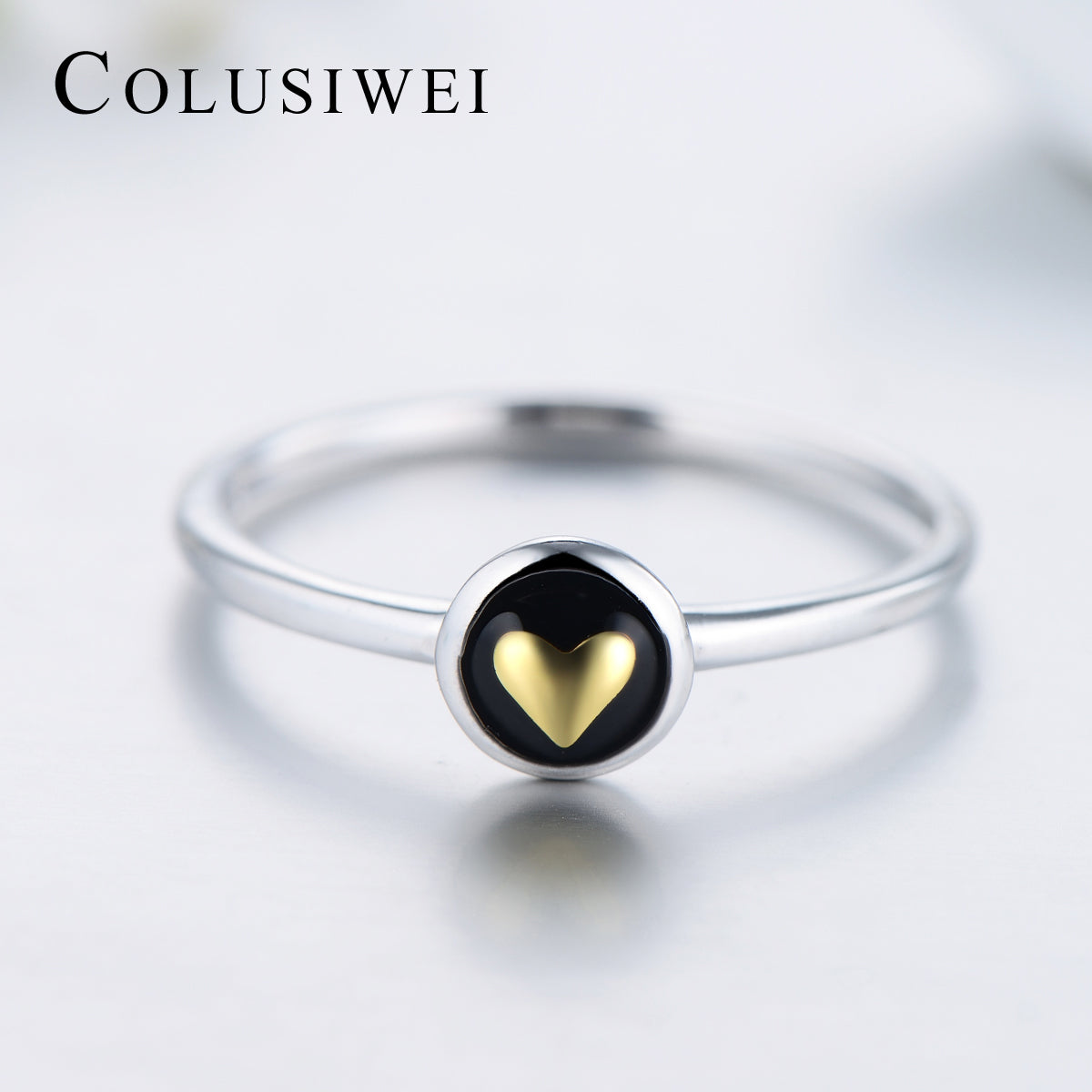 Importé - Bague de Fiançailles Motif en Cœur