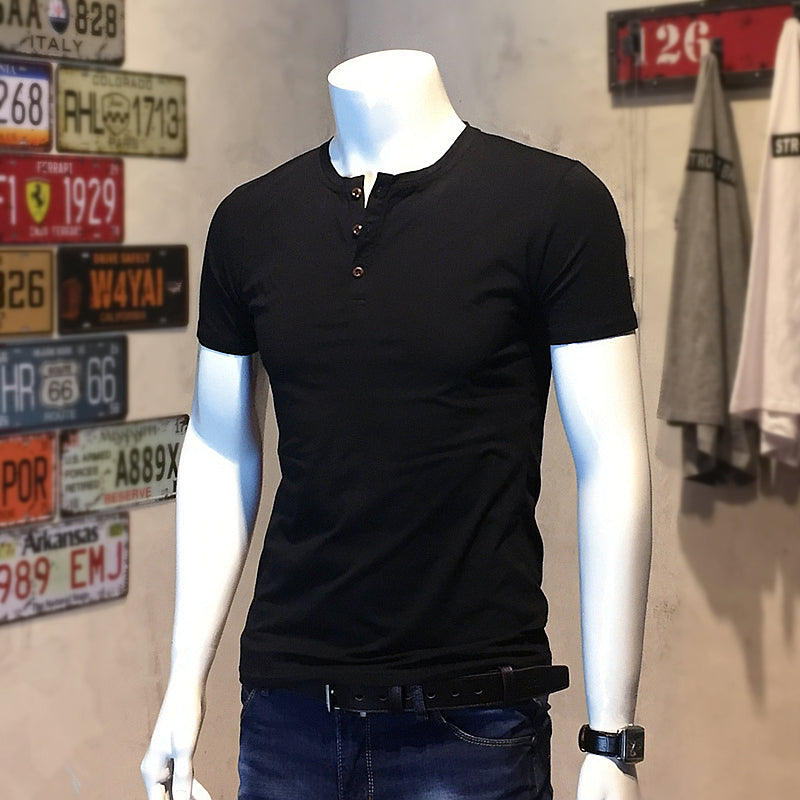 Importé - T-Shirt Homme Coton Slim Fit Manche Courte