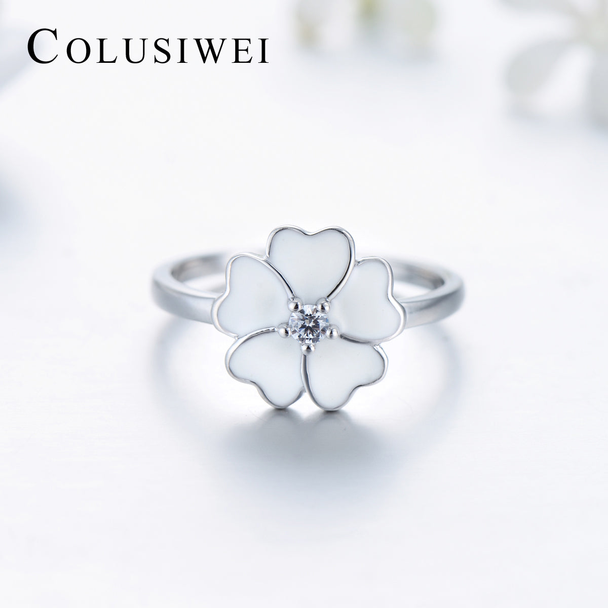 Importé - Bague Argent en Étamine blanche