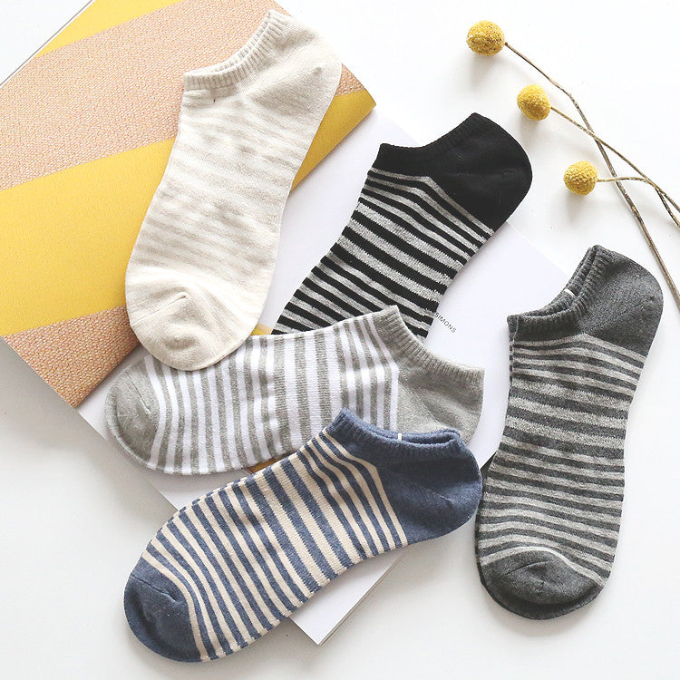 Importé - Lot5 paires de chaussettes bateau en coton pour hommes
