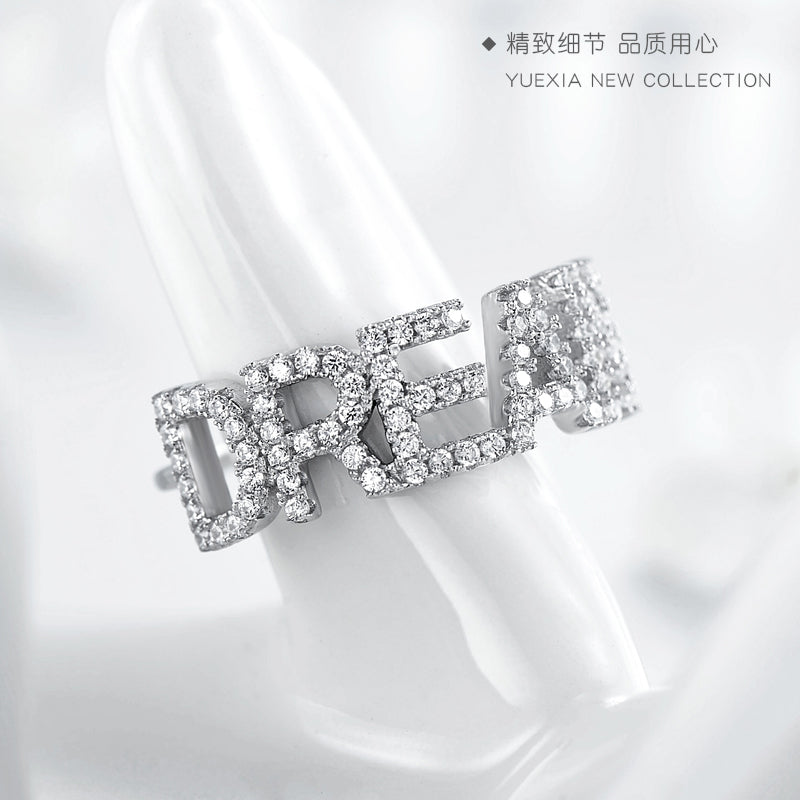 Importé - Bague Argent Dames en Lettre