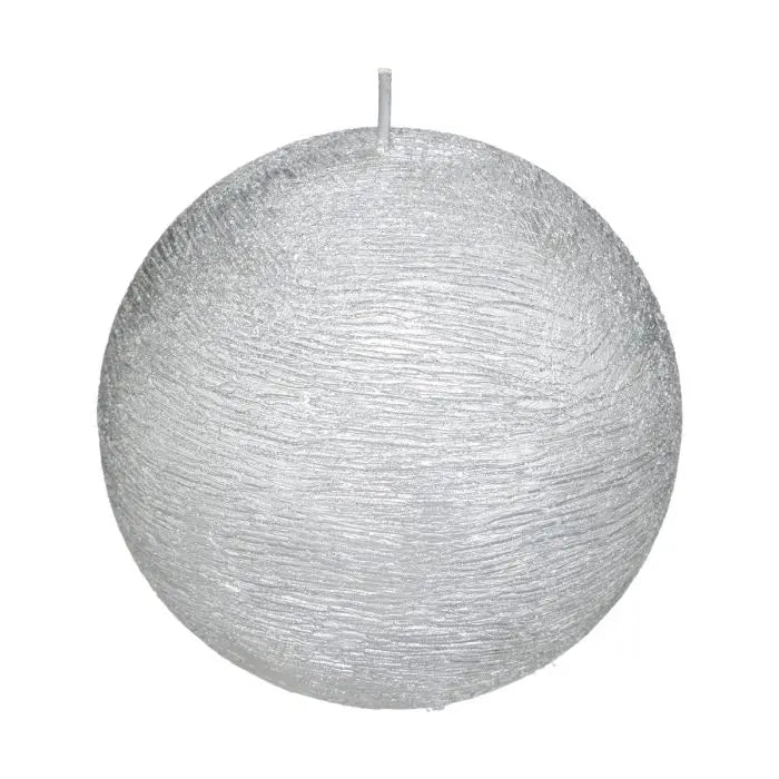 BOUGIE BOULE ARGENTE 10CM