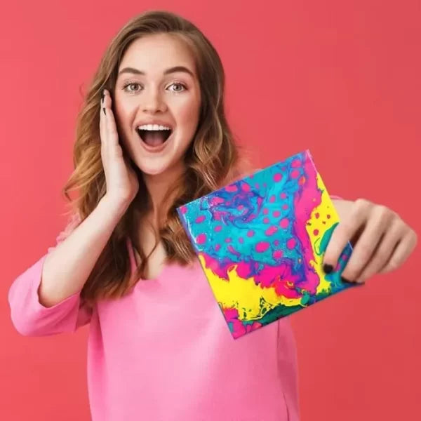 Jeu Pouring Art Kit Rainbow Kit de Peinture+6ans