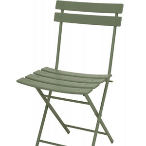 Chaise Bistrot Pliable Tout en Metal-Vert Clair