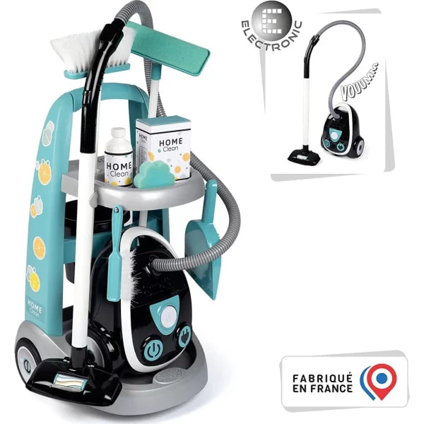 SMOBY ET MENAGE ASPIRATEUR +ACCESSOIRES+3ANS