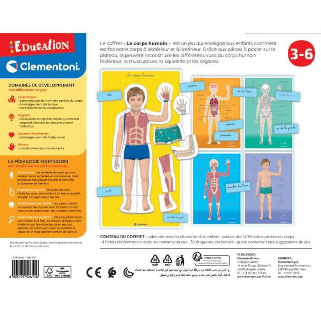 JEU EDUCATIF MONTESSORI LE CORPS HUMAIN-3-6ANS