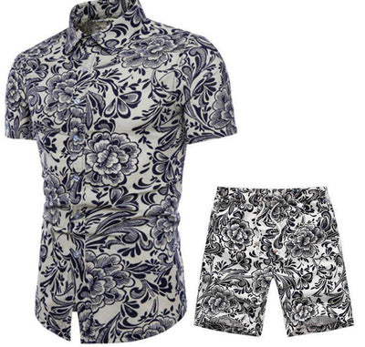 Importé - Chemise + Short Homme Décontracté Manche Court Manches Courtes