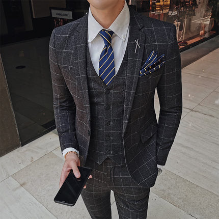 Importé - Ensemble Veste Costume Homme 3 Pièces Slim Fit