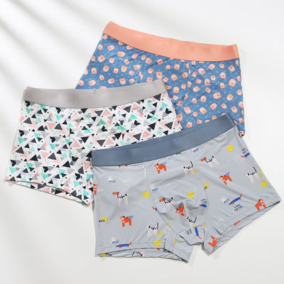 Importé - Lot de 3 Boxer Sexy Sous-Vêtements Homme En Soie Glacée Respirant A Séchage Rapide