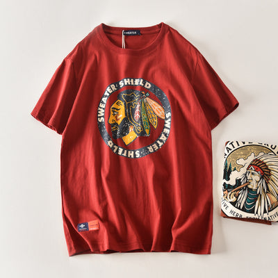 Importé - T-Shirt Pur Coton Homme Décontracté Manche Courte